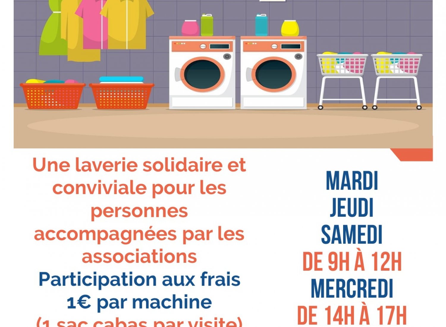 Affiche café-laverie solidaire